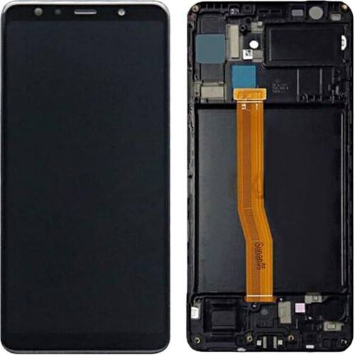 LCD Displejs Saderīgs ar Samsung A750 2018 A7 Melns Ar Frame HQ