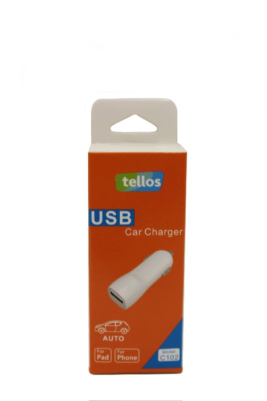 Auto lādētājs Tellos C102 ar USB connector 1A melns