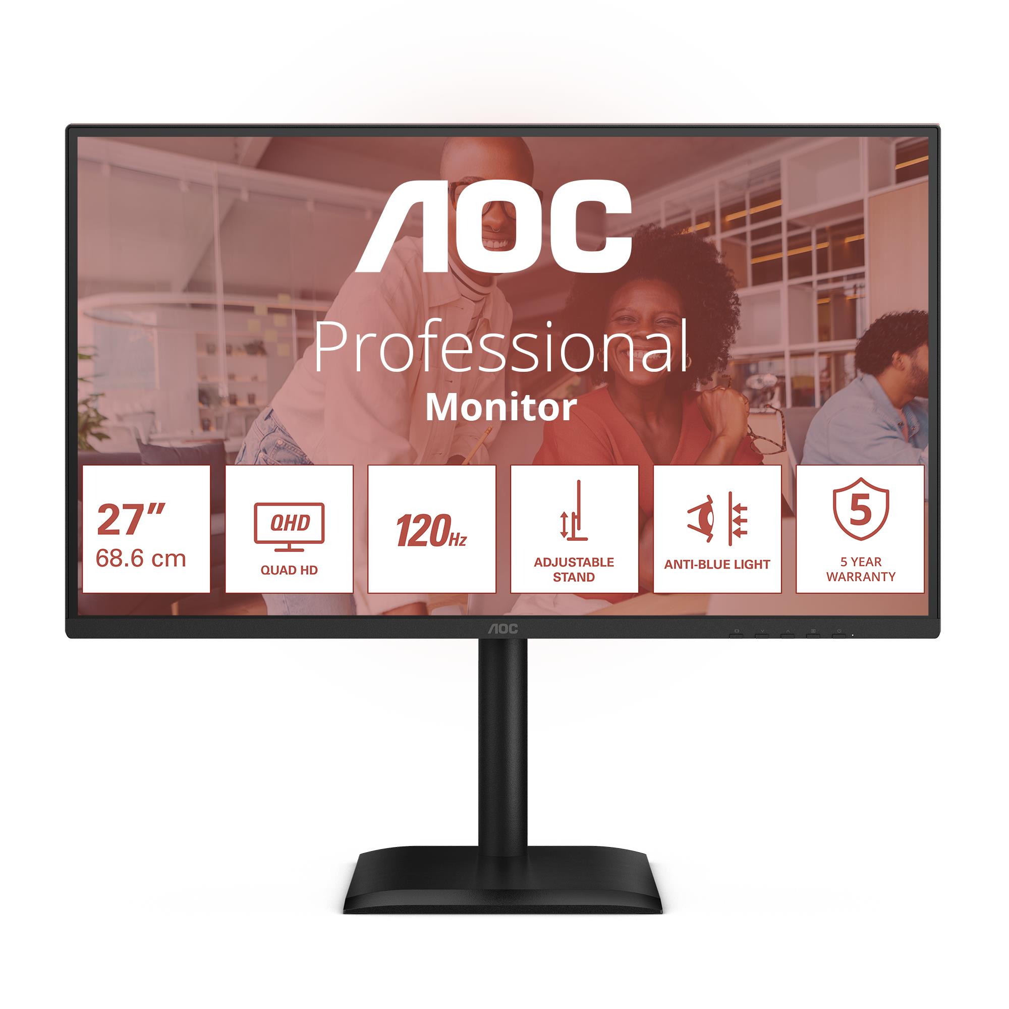 Monitors AOC 27" Quad HD 2560x1440 LED Q27E4CV