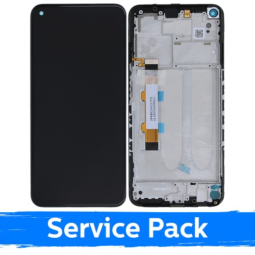 LCD Displejs Saderīgs ar Xiaomi Redmi Note 9T / Note 9 5G Ar Frame Melns (Service Pack)