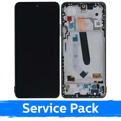 LCD Displejs Saderīgs ar Xiaomi Poco F3 (Mi 11X / Mi 11i) Ar Frame / Night Melns / (Service Pack)