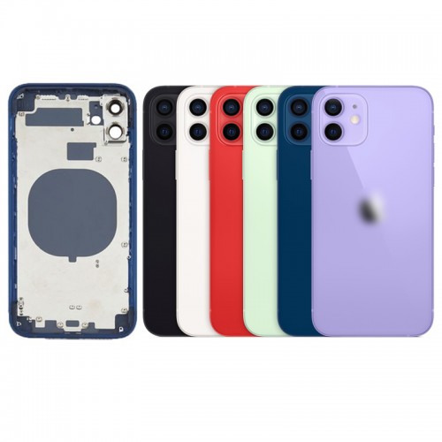 Aizmugurējais vāciņš Saderīgs ar iPhone 12 full housing / Melns / OEM