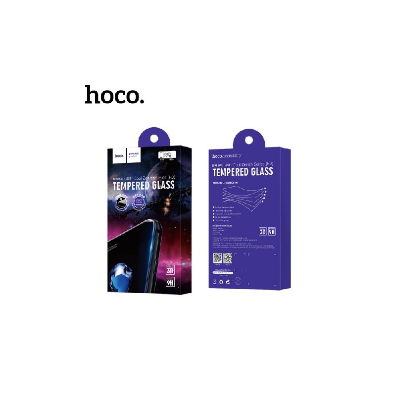 Screen protection glass "Hoco V1 3D Cool Zenith series High caurspīdīgs" Apple iPhone 7/8 balts