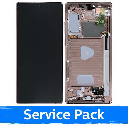 LCD Displejs Saderīgs ar Samsung N980 (N981) Note 20 Ar Frame / Mystic Bronze / (Service Pack)