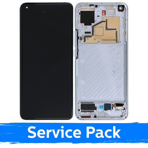 LCD Displejs Saderīgs ar Xiaomi Mi 11 5G Ar Frame / Cloud Balts / (Service Pack)