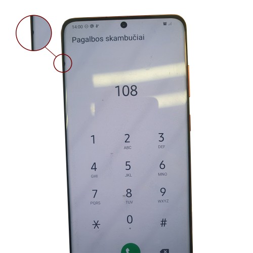 LCD Displejs Saderīgs ar Samsung G985 S20 Plus / Aura Sarkans / (Telemax Renewed) (Ar Defects 108)