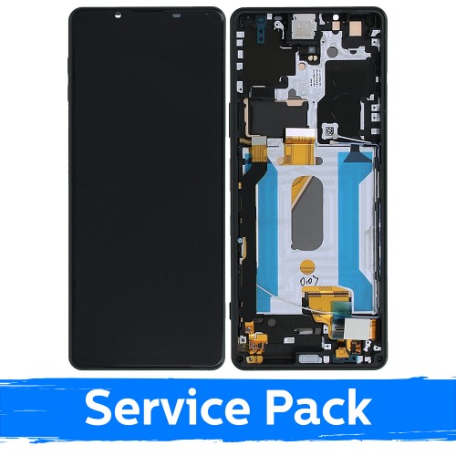 LCD Displejs Saderīgs ar Sony Xperia 1 III Melns (Service Pack)