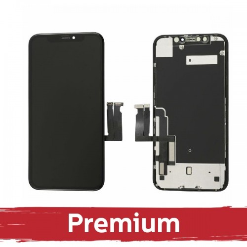 LCD Displejs Saderīgs ar iPhone XR Melns (INCELL ar metal plate / Premium)