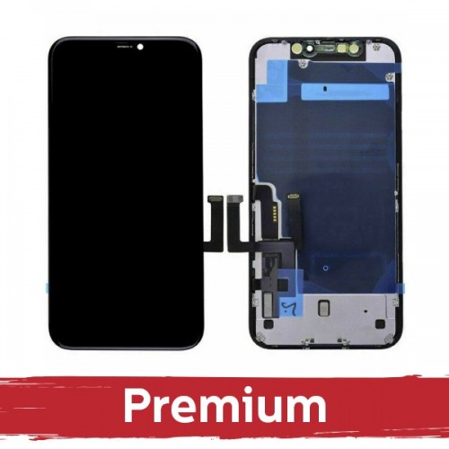 LCD Displejs Saderīgs ar iPhone 11 Melns (INCELL ar metal plate / Premium) /*Removable IC*/