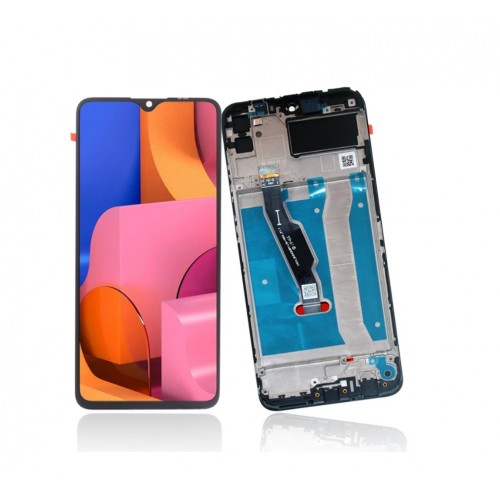 LCD Displejs Saderīgs ar Huawei Y6P 2020 Melns Ar Frame HQ