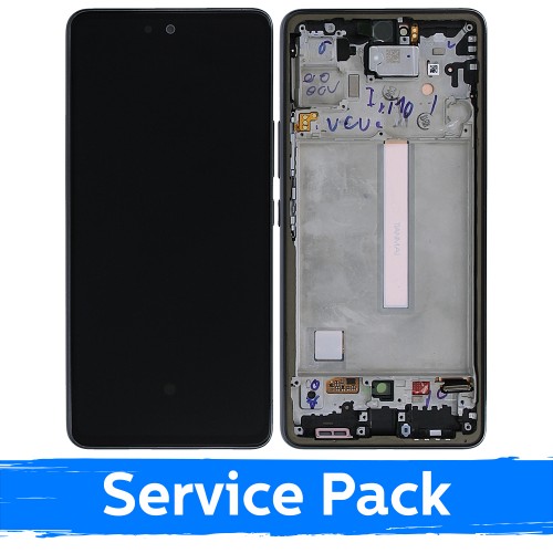 LCD Displejs Saderīgs ar Samsung A536 A53 5G Ar Frame / Melns / (Service Pack)