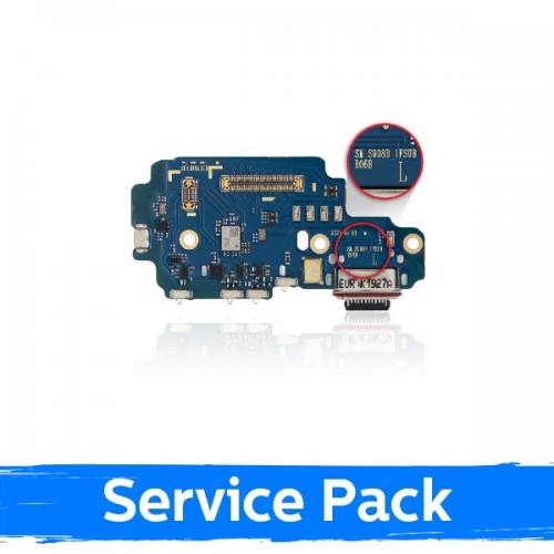 Charging Port Saderīgs ar Samsung S908 S22 Ultra Ar Flex / Plata (Service Pack)