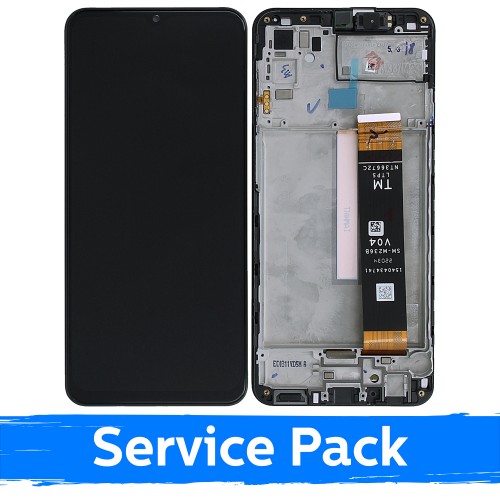 LCD Displejs Saderīgs ar Samsung M336 M33 5G / M236 M23 5G Melns Ar Frame (Service Pack)