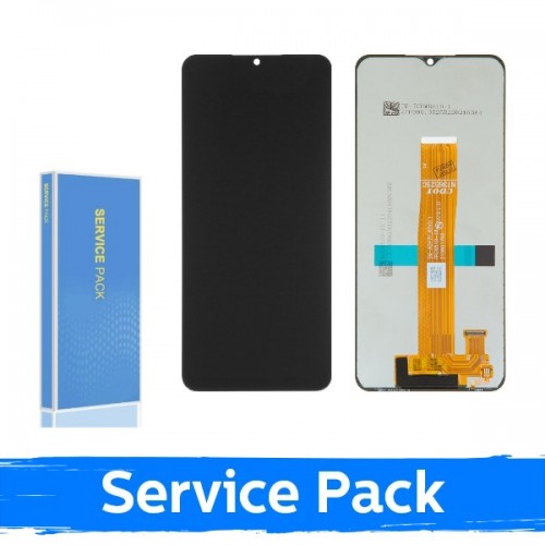 LCD Displejs Saderīgs ar Samsung A047 A04s / A136 A13 / M136 M13 Melns (Service Pack / Aftermarket)(NF version)