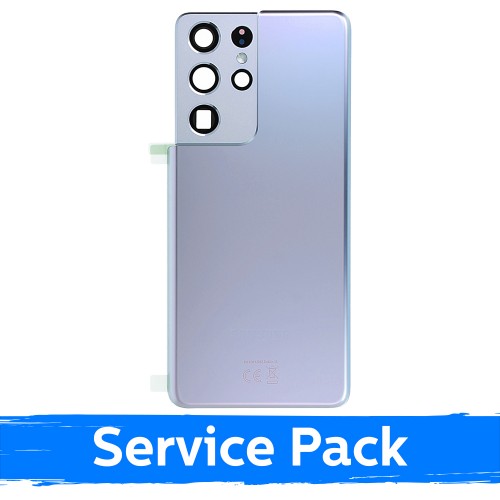 Aizmugurējais vāciņš Saderīgs ar Samsung G998 S21 Ultra / Phantom Sudrabs / (Service Pack)