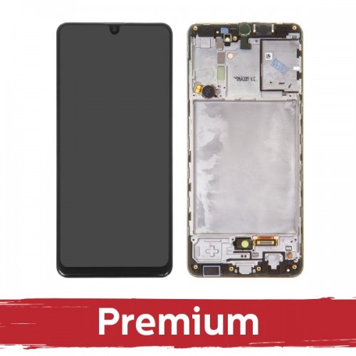 LCD Displejs Saderīgs ar Samsung A315 A31 Melns ar frame OEM