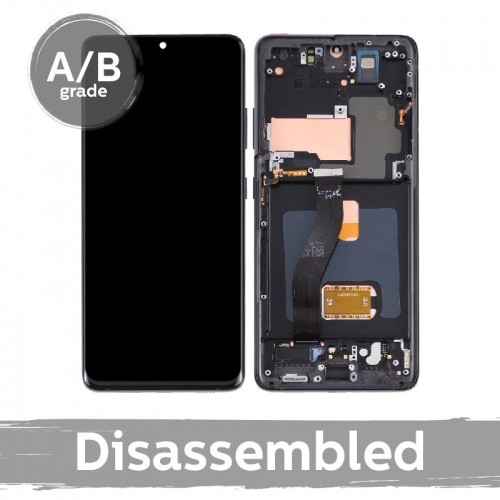 LCD Displejs Saderīgs ar Samsung G998 S21 Ultra / Phantom Melns / 100% original (9.5/10 Used)