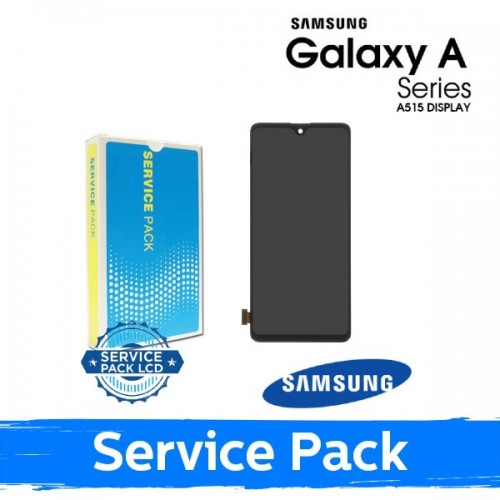 LCD Displejs Saderīgs ar Samsung A515 A51 Melns (Service Pack) (NF version)