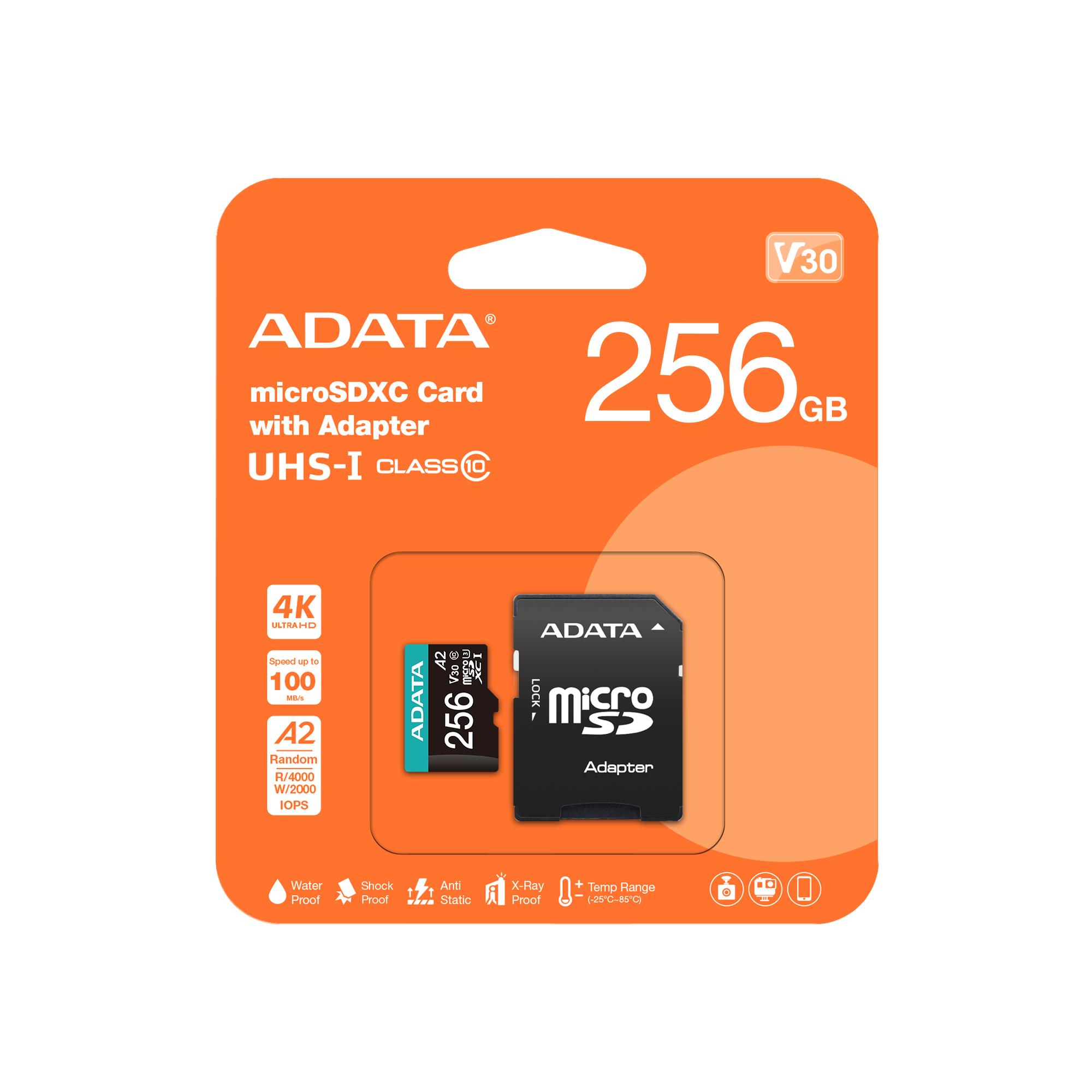 Micro SDXC atmiņas karte ADATA 256GB UHS-I ar adapteri