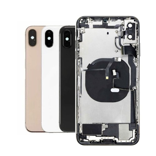 Aizmugurējais vāciņš Saderīgs ar iPhone Xs Max / Melns / (full housing + preinstalled small parts) / OEM
