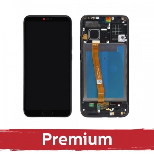 LCD Displejs Saderīgs ar Huawei Honor 10 ar Frame / Melns / OEM