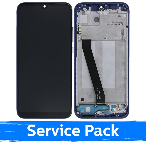 LCD Displejs Saderīgs ar Xiaomi Redmi 7 Ar Frame / Comet Zils / (Service Pack)