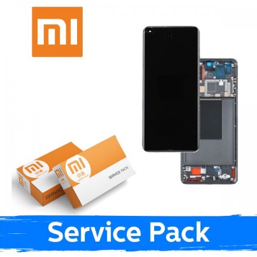 LCD Displejs Saderīgs ar Xiaomi 12 Lite 5G Ar Frame / Melns / (Service Pack)