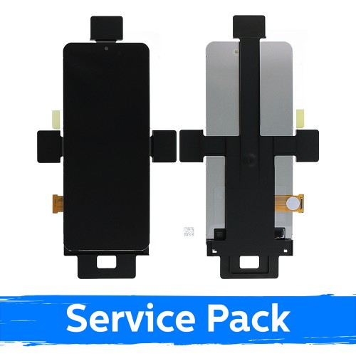 LCD Displejs Saderīgs ar Samsung F721 Flip 4 (INNER) Melns (Service Pack) (NF version)