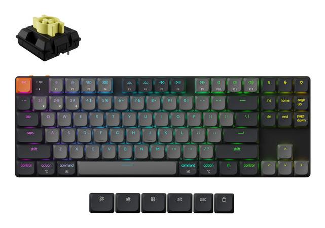 Bezvadu tastatūra KEYCHRON K1 RGB melns K1X-B4