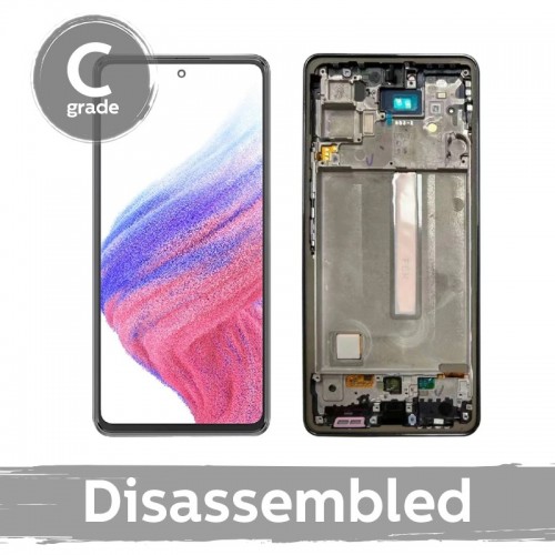 LCD Displejs Saderīgs ar Samsung A536 A53 5G ar Frame / Balts / (8/10 Used)