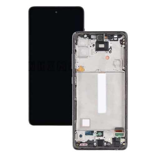 LCD Displejs Saderīgs ar Samsung A525 (A526) A52 ar Frame / Awesome Melns / HQ