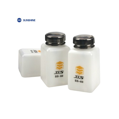 "SS-60" Small plastic bottle ar a dispenser