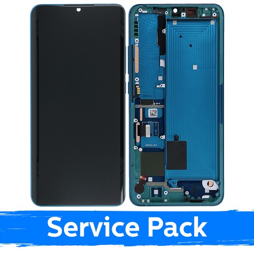 LCD Displejs Saderīgs ar Xiaomi Mi Note 10 (Note 10 Pro / Note 10 Lite) Ar Frame / Aurora Zaļš / (Service Pack)