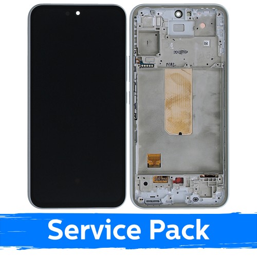 LCD Displejs Saderīgs ar Samsung A546 A54 5G Ar Frame / Balts / (Service Pack)