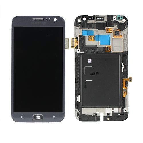 LCD screen Samsung i8750 Aktiv S ar touch screen un frame Pelēks original (service pack)