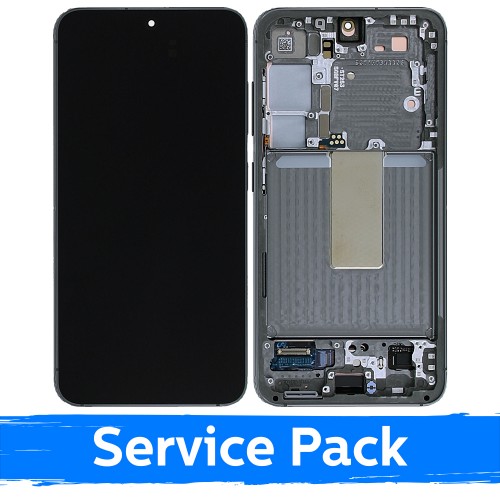 LCD Displejs Saderīgs ar Samsung S911 S23 Ar Frame / Zaļš / (Service Pack)
