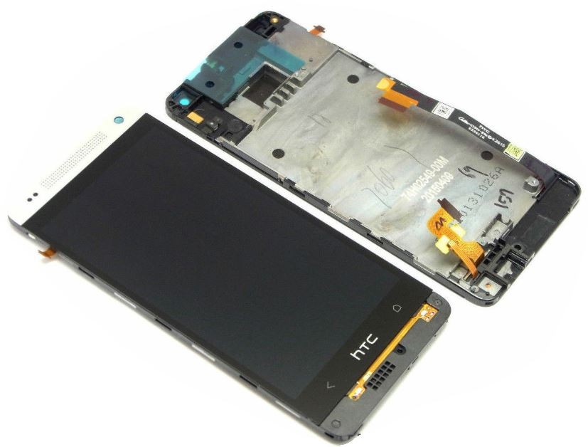 LCD screen HTC One Mini (M4) ar touch screen un frame sudrabs original (service pack)