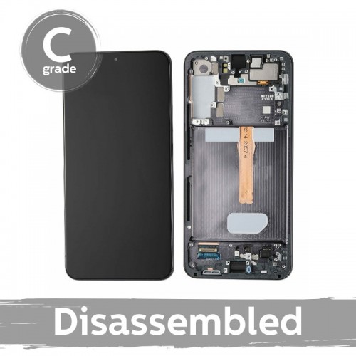 LCD Displejs Saderīgs ar Samsung S906 S22 Plus ar Frame / Phantom Melns / (8/10 Used)