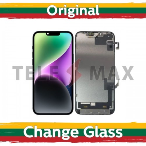 LCD Displejs Saderīgs ar iPhone 14 Melns (Renewed: Telemax)