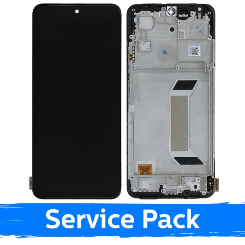 LCD Displejs Saderīgs ar Xiaomi Redmi Note 12 5G / Poco X5 5G Melns Ar Frame (Service Pack)