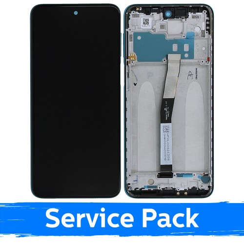 LCD Displejs Saderīgs ar Xiaomi Redmi Note 9S (Note 9 Pro) Ar Frame / Tropical Zaļš / (Service Pack)