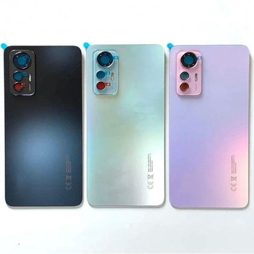 Aizmugurējais vāciņš Saderīgs ar Xiaomi 12 Lite 5G / Melns / (ar camera lens) OEM