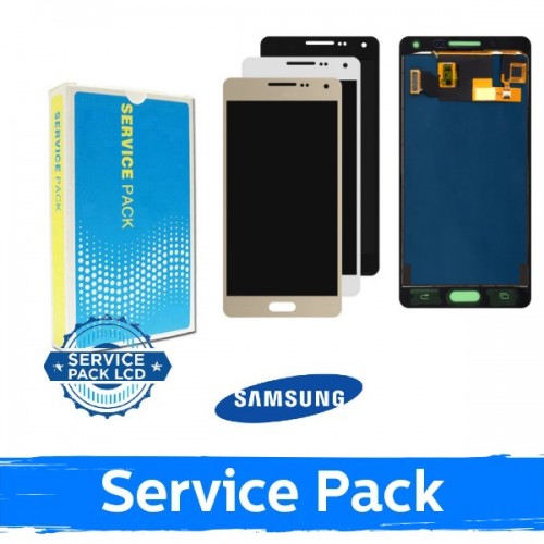 LCD Displejs Saderīgs ar Samsung A500 A5 2015 Melns (Service Pack)