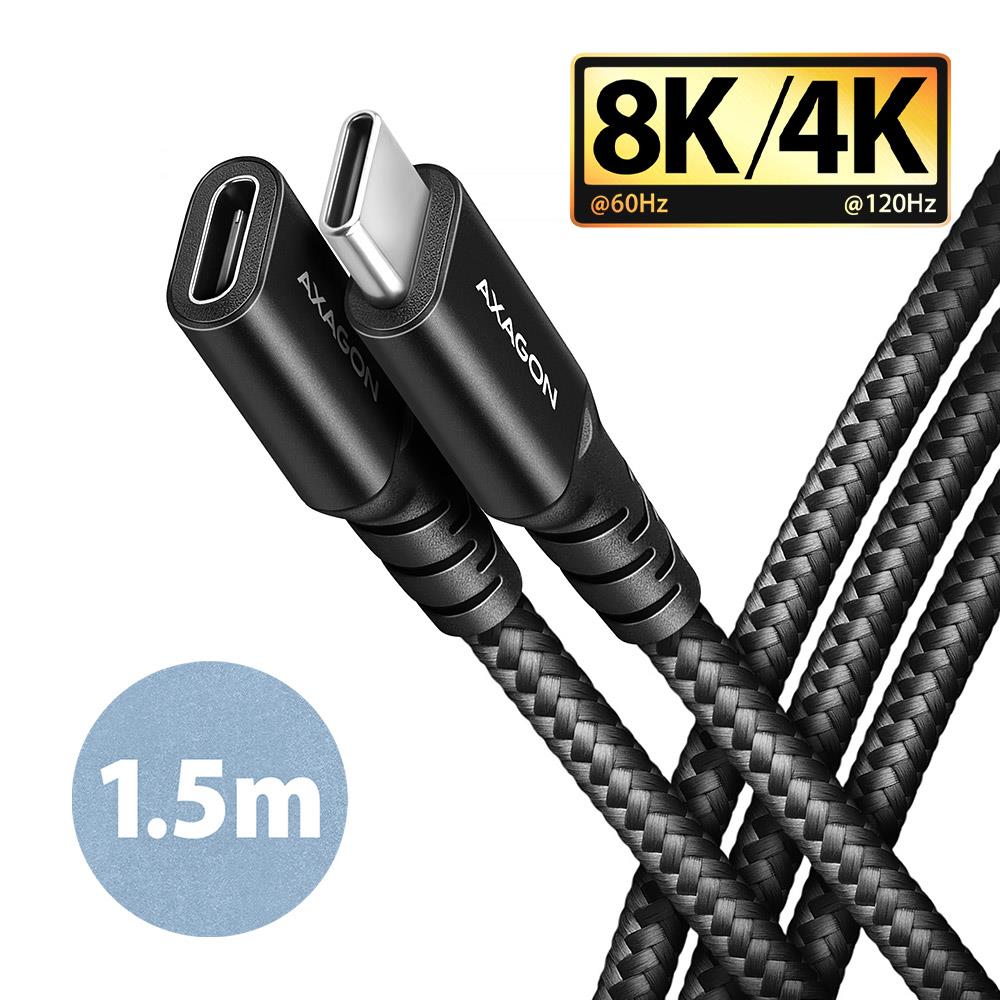 Axagon USB-C pagarinātājs 1.5m melns BUCM32-CF15AB