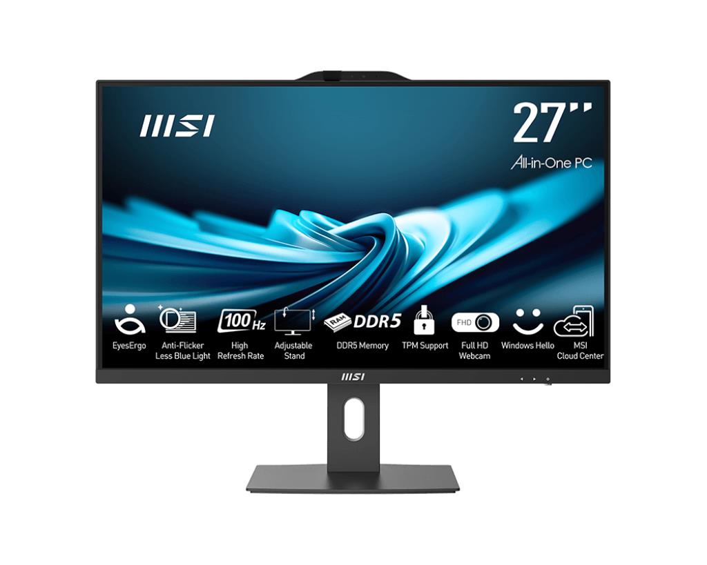 MSI AIO PRO AP272P 14M-496EU i5-14400 27" IPS LED FHD Non-Touch Anti-Glare 16GB SSD512GB M.2 AX211 WiFi 6E Windows 11 Pro melns