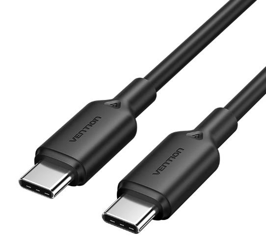 Kabelis USB-C uz USB-C 2m melns Vention