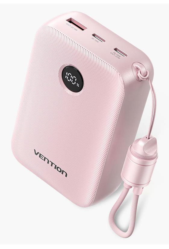 Vention portatīvais lādētājs 20000mAh, 22.5W, rozā