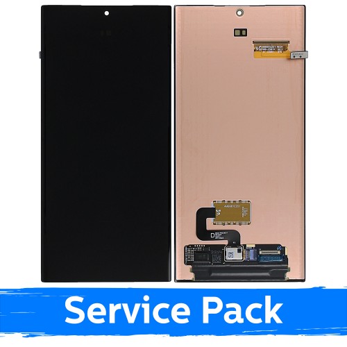 LCD Displejs Saderīgs ar Samsung S918 S23 Ultra Melns (Service Pack) (NF version)