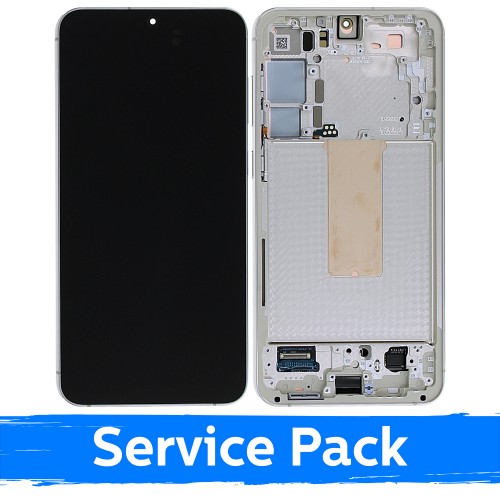 LCD Displejs Saderīgs ar Samsung S916 S23 Plus Ar Frame / Cream / (Service Pack)