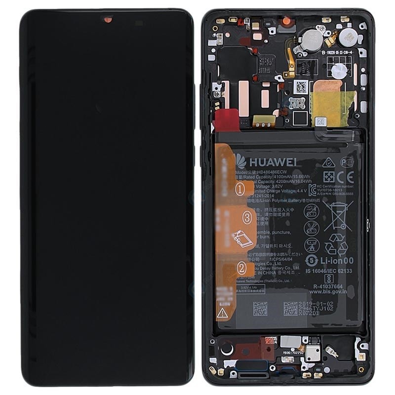 LCD screen Huawei P30 PRO ar touch screen un frame un baterija Melns original (used Grade A)